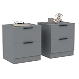 Dimensions du produit : chaque table de chevet mesure 41 cm (H) x 39 cm (l) x 28 cm (P), offrant un grand espace supérieur pour les lampes, les téléphones ou la décoration avec un tiroir de rangement spacieux en dessous.