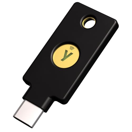 Yubico(���r�R) - YubiKey 5C NFC FIPS (140-3) - ���v�f�F�� (MFA) �Z�L�����e�B�L�[�ƃp�X�L�[ USB�o�R�Őڑ� FIDO�F�� - �I�����C���A�J�E���g��ی삵�܂�