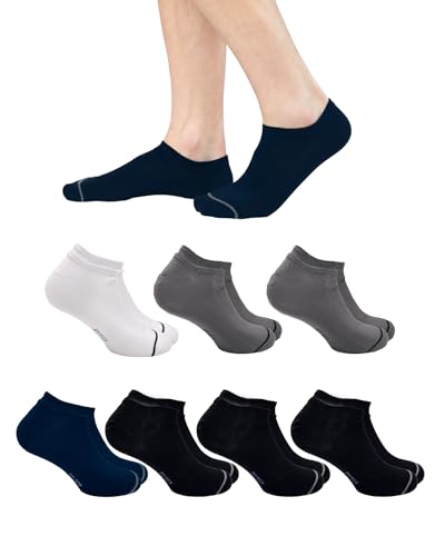 Chaussettes de sport classiques invisibles noir blanc gris lot de 7