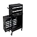 Entcook Tool Chest with 8 Drawers, Tool Box with Bottom Cabinet, Lockable Rolling Tool Box with Wheels, Toolbox Organizer for Garage Warehouse Workshop Black One Size