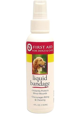 Miracle Care First Aid Liquid Bandage Spray for Dogs and Cats 4 Ounce