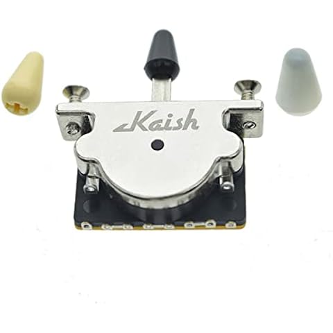 KAISH Heavy Duty 3 Way Guitar Pickup Lever Switch Pickup Selector Switch for Strat Tele with 3 Plastic Tips Cover