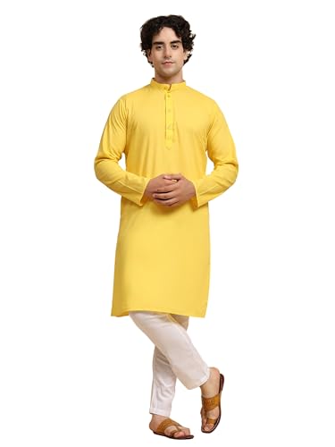 Image of SKAVIJ Men's Casual Kurta Pajama Set Regular Fit Traditional Dress Yoga Outfit