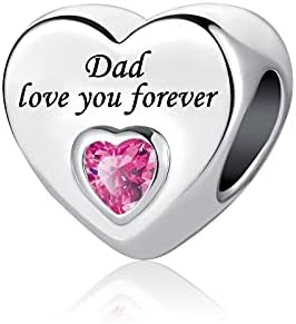 SBI Jewelry Pink Heart Charm for Bracelets Auntie Daughter Mum Sister Grandma Dad Wife Granddaughter Best Friend Bead Birthday