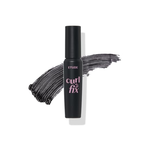 Image of ETUDE Curl Fix Mascara Mini, Lash Mascara, Strong Curl Up, Long-Lasting, Waterproof, Lightweight, Korean Makeup, Beauty, Vegan Certified, Volume (0.14 Fl Oz)
