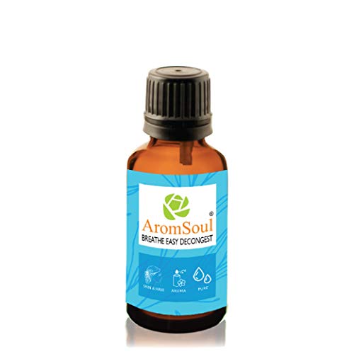Image of Natural and Pure Breathe Easy Decongest Essential Oil Blend 30 ML for Sinus, Congestion Relief | Peppermint, Eucalyptus, Tea tree, Lemon, Laurel Leaf, Cardamom Oil (Blue)