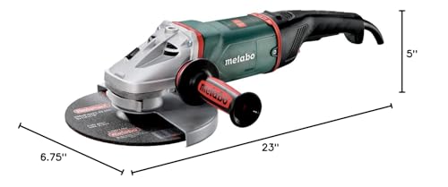 Image of Metabo 9-Angle Grinder, 6,600 RPM, 15.0 Amp W /Lock-On Trigger, Performance Angle Grinders, W24-230 MVT, 606467420, Green