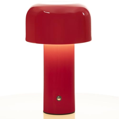 Glivpny Lámpara de mesa inalámbrica de hongo, lámpara de mesa portátil, lámpara táctil moderna recargable regulable, lámpara de noche pequeña, lámpara que funciona con pilas, luz nocturna para
