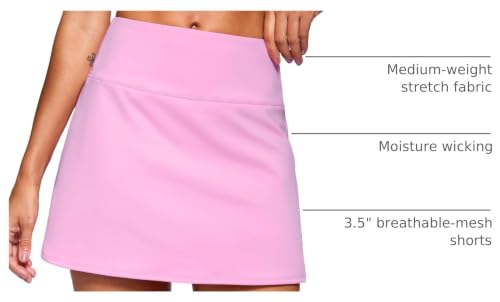 Image of SANTINY 13.5 inch /15 inch Skorts for Women with 2 Pockets High Waisted A Line Casual Pickleball Golf Skort Athletic Tennis Skirt