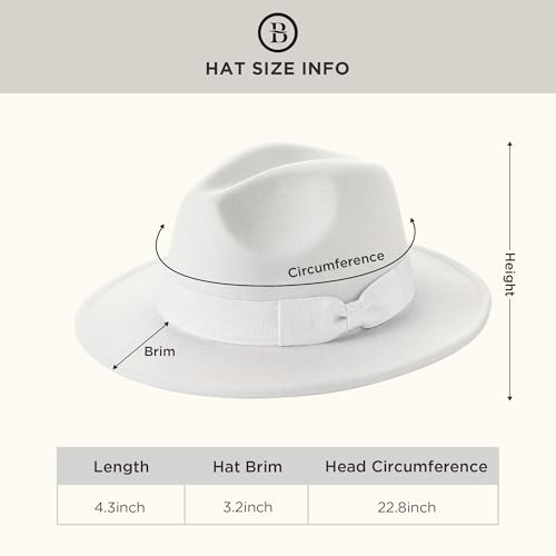 Image of BABEYOND 1920s Fedora Hat for Men Gatsby Wide Brim Fedora Hat Felt Panama Cap with Band for Women Men