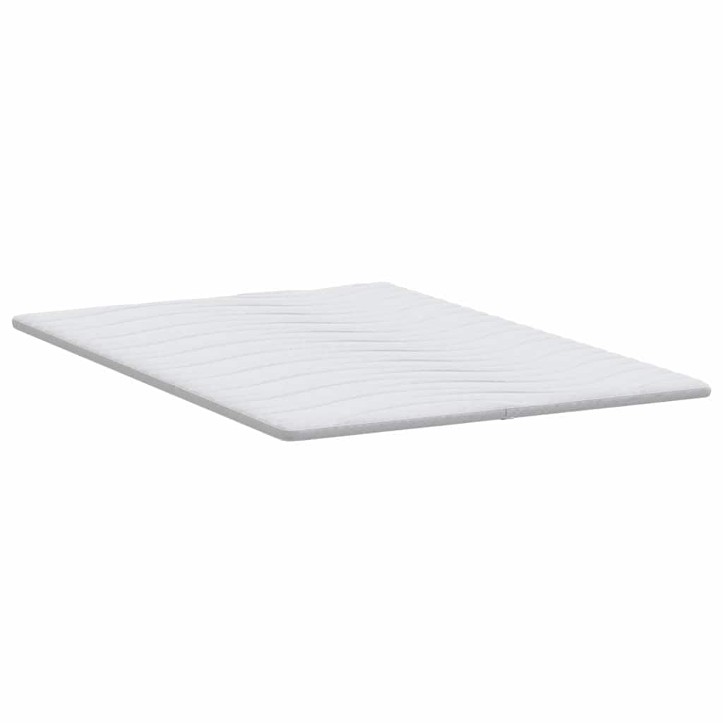 Cubrecolchón blanco tejido de punto 140 x 190 cm con relleno de espuma de látex, ergonómico, transpirable y suave, protector de colchón antideslizante para cama con somier, alivia la