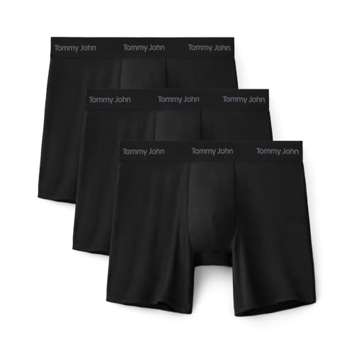 Image of Tommy John Men's Luxe Modal 6 inch Mid-Length Boxer Brief Underwear 3-Pack