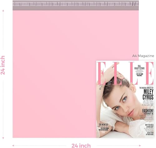 Image of Metronic Poly Mailers 24x24 300 Pack, Self Seal Large Shipping Bags for Clothing, Waterproof Shipping Envelopes for Small Businesses, Flexible Mailers Poly Bags Plastic Bags Packages Bags Light Pink