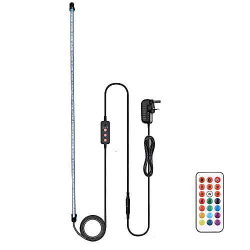 Éclairage d'aquarium à LED VARMHUS 92 cm blanc et bleu avec minuteur simple pour levé coucher soleil