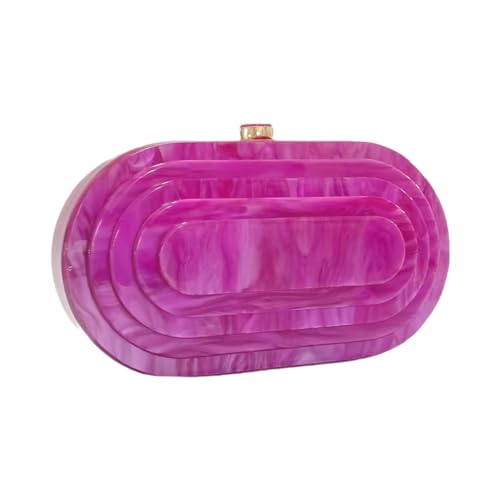 Image of Acrylic Evening Clutch Bag for Women Shell Shape Shoulder Crossbody Bag Glitter Marble Purse Handbag