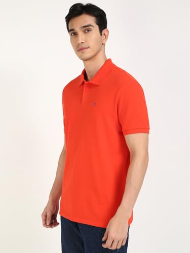Image of Solid Regular fit Cotton Polo t-Shirt