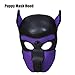 QUYUWOWO Neoprene Dog Full Face Puppy Mask Removable Pup Hood Halloween Mask (Purple, Mask)