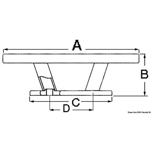 Osculati Nordik Klampe AISI316, hochglanzpoliert 500 mm