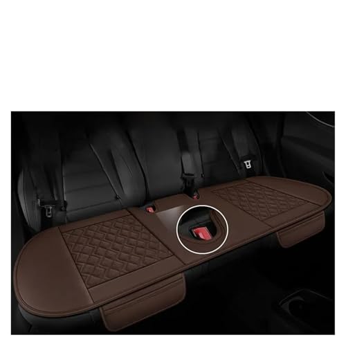 Funda de cuero genuino para asiento de coche con diseño convexo 3D y cojín transpirable marrón 6