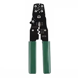 DOTCOM 8-Inch Self-Adjusting Automatic Cable Cutter Crimper, 5 in 1 Multipurpose Tool Wire Stripping Cutting Pliers, 10-24 AWG (0.2~6.0mm) (Yellow) (WT-21)
