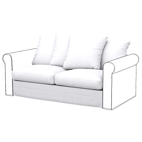 Soferia Replacement Compatible Cover for Gronlid 2-Seat Sofa-Bed Section, fabric Eco Leather White