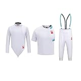 YZWZZXC 450N Fechten Ausrüstung, Fechtsport-uniformanzug, Durchstichsicher, Eisseide, Komfort, für Erwachsene und Kinder, Florett, Degen, Säbel(56)