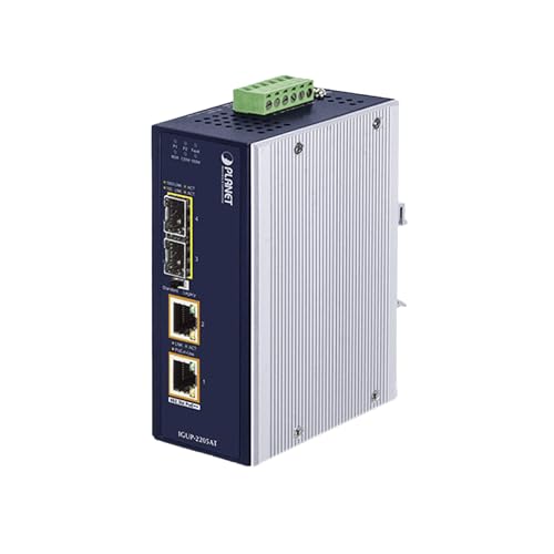 Convertisseur de média industriel avec double SFP et injection PoE++ 802.3bt