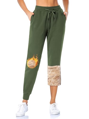MOVE BEYOND Gefütterte Jogginghose Damen Warm Thermo Fleecehose Winter...