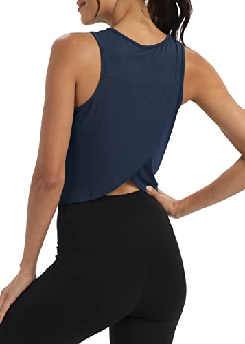 Mippo Workout Tops for Women Cropped Open Back Sleeveless Tank Tops Athletic Gym Yoga Shirts Loose Fit4