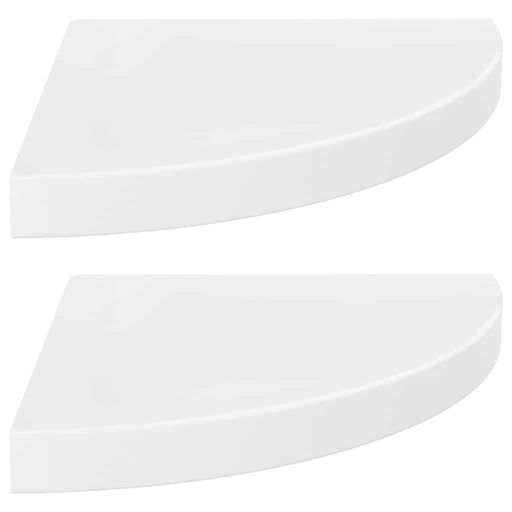 Genérico Estante Flotante de Pared 2 uds MDF Blanco Brillo 35x35x3,8 cm,Mobiliario,Estanterías,Estantes y estanterías,323908