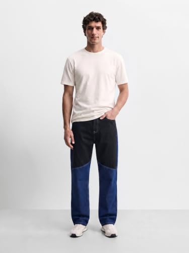 Image of The Indian Garage Co Men Baggy Cut & Sew Mid-Rise Stretchable Jeans