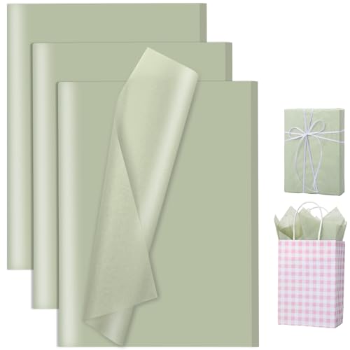 woric 80 Sheets Sage Green Tissue Paper for Gift Bags 20 X 14 Inches Gift Tissue Paper Bulk for Weddings Crafts Birthday Party Decorations