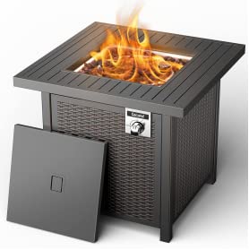 Cecarol Propane Fire Table, Outdoor Fire Pit Table with Lid and Lava Rock, 28" Auto-Ignition Gas Fire Table 50000 BTU with ETL-Certified, 2-in-1 Steel Fire Table for Courtyard, Patio,Balcony Cecarol Propane Fire Table, Outdoor Fire Pit Table with Lid and Lava Rock, 28" Auto-Ignition Gas Fire Table 50000 BTU with ETL-Certified, 2-in-1 Steel Fire Table for Courtyard, Patio,Balcony