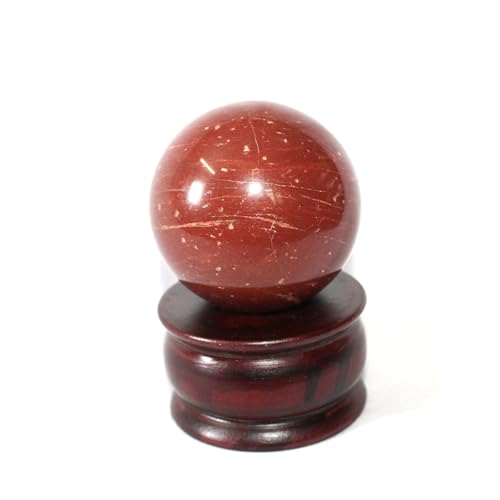 Jet International Jaspe rojo 45-50 mm Bola Esfera Piedra preciosa A + Tallado a mano Altar de cristal Curación Enfoque devocional Chakra espiritual Limpieza Metafísica
