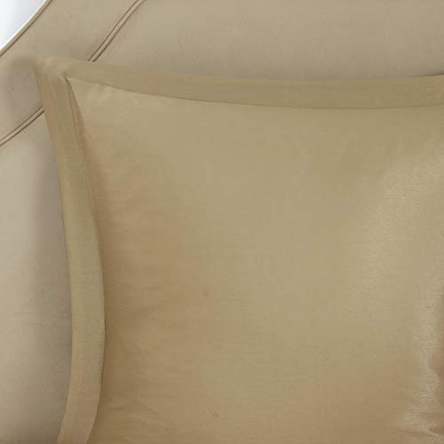 Image of Madison Park Essentials Brystol 24 Piece Room in a Bag Faux Silk Comforter Jacquard Paisley Design Matching Curtains Down Alternative Hypoallergenic All Season Bedding-Set, Queen(90 inchx90 inch), Brown | Matching Curtains Room in a Bag, Down Alternative Bedding Set, All Season, Machine Washable, Wrinkle Resistant, Ultra Soft