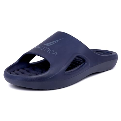 Image of Nautica Men's Athletic Slides Sport Shower Sandals for Indoor & Outdoor - Lightweight, Durable and Comfortable