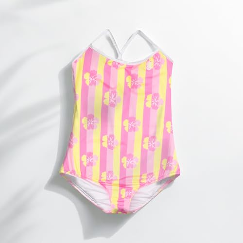 Image of Tommy Bahama Girls One Piece Swimsuit - Tropical Print, Cross-Back Bathing Suit - Quick-Drying Summer Swimwear for Kids