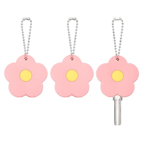 Fundas para llaves en forma de flor rosa, ideales para identificar las llaves planas de tu casa