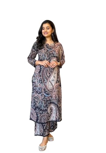 Image of Women's Cotton Printed Straight Kurti with Pant Two Piece Co-ord Set