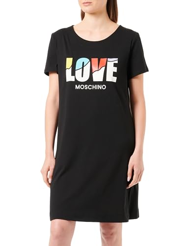 Abito a maniche corte con stampa Love Moschino multicolore
