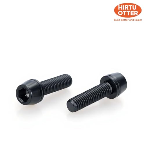 Image of 3 pcs M5 x 18 Titanium Allen Hex Bolts with Washer Screws & Wrench, for Bicycle Stems /Bike Handlebars /Brake Systems /Motorcycles /Camping Gear, Tapered Head Anti-Corrosion Fasteners(Black)