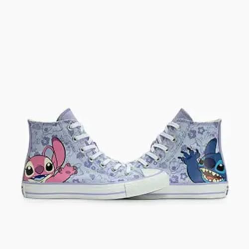 Tênis All Star Conversa Disney Stitch Juvenil Cano Alto - Azul