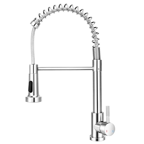 Küchenarmatur mit Brause, Feder-Wasserhahn für Küche, ausziehbare Mischbatterie mit 2 Sprühmodi, Spültischarmatur aus Edelstahl für Warm- & Kalt,einfache Montage mit G3/8\'\' Anschlüssen Küchenarmatur mit Brause, Feder-Wasserhahn für Küche, ausziehbare Mischbatterie mit 2 Sprühmodi, Spültischarmatur aus Edelstahl für Warm- & Kalt,einfache Montage mit G3/8\'\' Anschlüssen