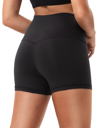 YUNOGA No Front Seam Biker Shorts for Women, High Waisted Tummy Control 3" Inseam Exercise Athletic Gym Running Yoga Shorts3