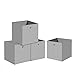 Trintion 4er Set Aufbewahrungsbox Faltbox Faltbare Stoff Faltkiste mit Fingerloch 32 x 32 x 32 cm für Regale oder Raumteiler Schwarz (Grau)