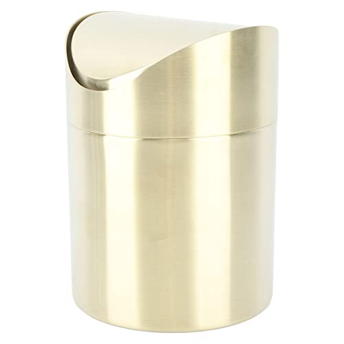 Caneca de Basura Pequeña de Acero Inoxidable para Escritorio