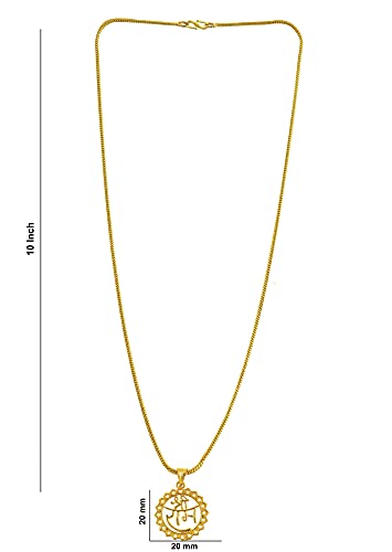 Image of Handicraft Kottage One Gram 22K Gold Plated Chain With Pendant Traditional Pendant Chain For Women And Girls Fashion Jewelley For Wedding, Party & Daily Wear
