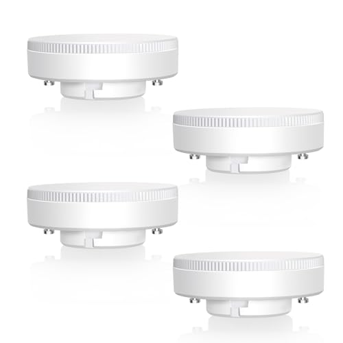 Caldarax Ampoule GX53 LED 7W, Blanc Neutre 4000K, Non Dimmable, Équivalent à 50W Halogène, Ampoule LED GX53 Spot pour Armoires, Vitrines, 180°, AC 220V, 650LM, Lot de 4