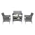 3D MATRIX Patio Furniture Set 4 Pieces Outdoor Rattan Chair Wicker Sofa Garden Conversation Bistro Sets for Yard, Pool or Backyard Gray/Gray