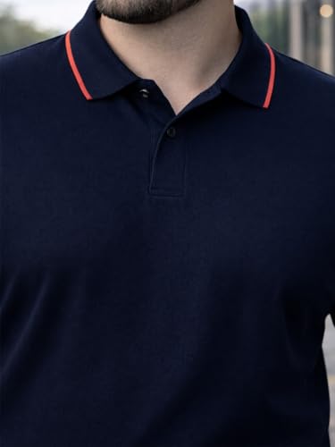 Image of Veirdo Men's Classic Fit Plus Size Polo T-Shirt, Half Sleeve, Stylish Cotton Tee, Formal & Casual Wear, Comfortable & Durable (3XL-5XL)